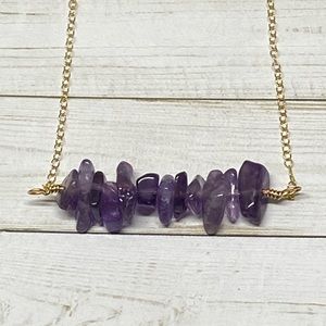 Amethyst Bar Gemstone Necklace